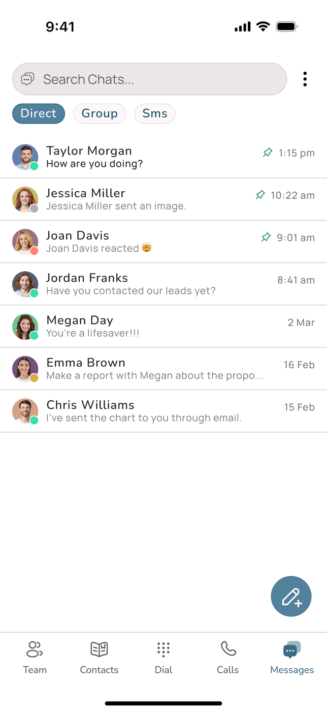 VOCPhone mobile SMS messages