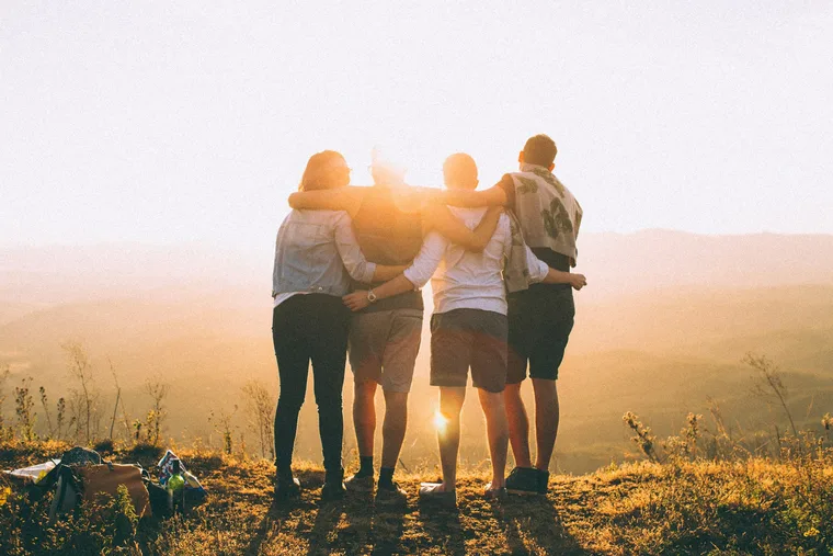 Friends watching a sunset